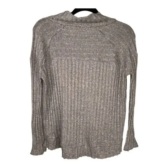 Free People Women's Clarissa Pullover Ribbed Mock Neck Sweater Tan/White Size XS - Picture 2 of 6